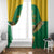 Custom Dominica Football Window Curtain Sisserou Parrot Green Color - Wonder Print Shop