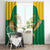 Custom Dominica Football Window Curtain Sisserou Parrot Green Color - Wonder Print Shop