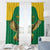 Custom Dominica Football Window Curtain Sisserou Parrot Green Color - Wonder Print Shop