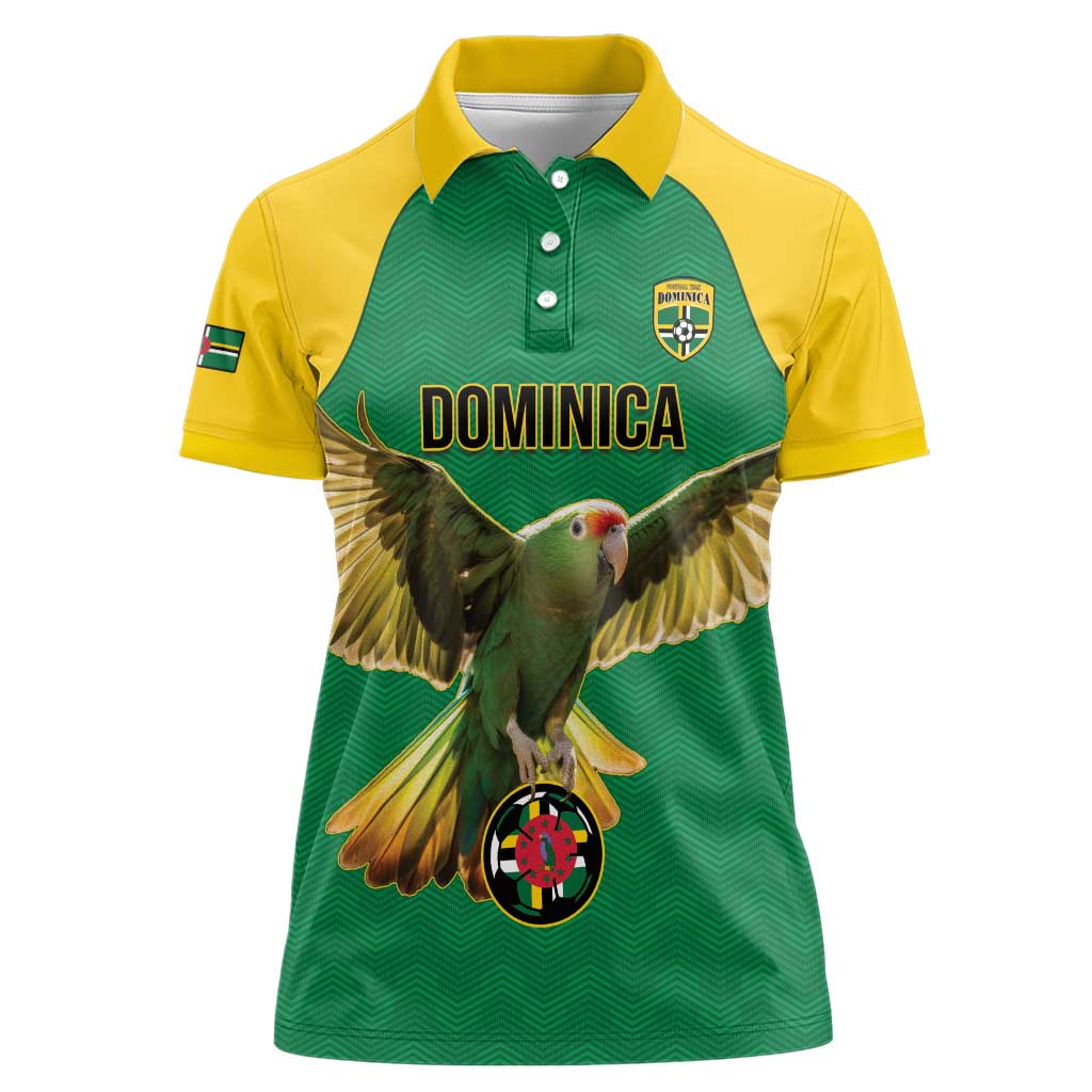 Custom Dominica Football Women Polo Shirt Sisserou Parrot Green Color - Wonder Print Shop