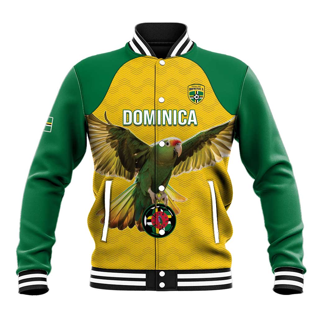 Custom Dominica Football Baseball Jacket Sisserou Parrot Yellow Color - Wonder Print Shop