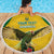 Custom Dominica Football Beach Blanket Sisserou Parrot Yellow Color - Wonder Print Shop