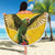 Custom Dominica Football Beach Blanket Sisserou Parrot Yellow Color - Wonder Print Shop