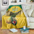 Custom Dominica Football Blanket Sisserou Parrot Yellow Color