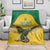 Custom Dominica Football Blanket Sisserou Parrot Yellow Color