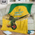 Custom Dominica Football Blanket Sisserou Parrot Yellow Color