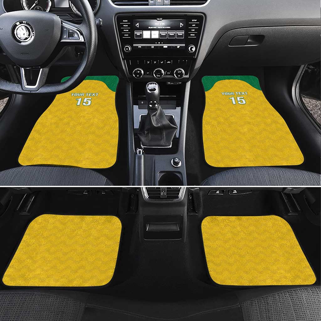 Custom Dominica Football Car Mats Sisserou Parrot Yellow Color - Wonder Print Shop