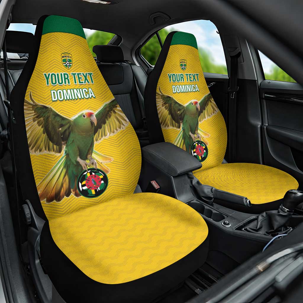 Custom Dominica Football Car Seat Cover Sisserou Parrot Yellow Color