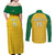 Custom Dominica Football Couples Matching Off Shoulder Maxi Dress and Long Sleeve Button Shirt Sisserou Parrot Yellow Color - Wonder Print Shop