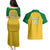 Custom Dominica Football Couples Matching Puletasi and Hawaiian Shirt Sisserou Parrot Yellow Color - Wonder Print Shop