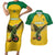 Custom Dominica Football Couples Matching Short Sleeve Bodycon Dress and Hawaiian Shirt Sisserou Parrot Yellow Color - Wonder Print Shop