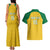 Custom Dominica Football Couples Matching Tank Maxi Dress and Hawaiian Shirt Sisserou Parrot Yellow Color - Wonder Print Shop