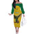 Custom Dominica Football Family Matching Off The Shoulder Long Sleeve Dress and Hawaiian Shirt Sisserou Parrot Yellow Color - Wonder Print Shop