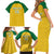 Custom Dominica Football Family Matching Short Sleeve Bodycon Dress and Hawaiian Shirt Sisserou Parrot Yellow Color - Wonder Print Shop