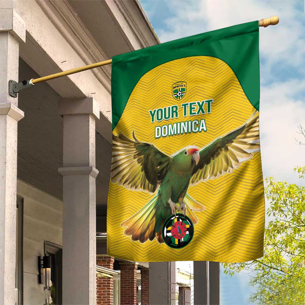 Custom Dominica Football Garden Flag Sisserou Parrot Yellow Color - Wonder Print Shop