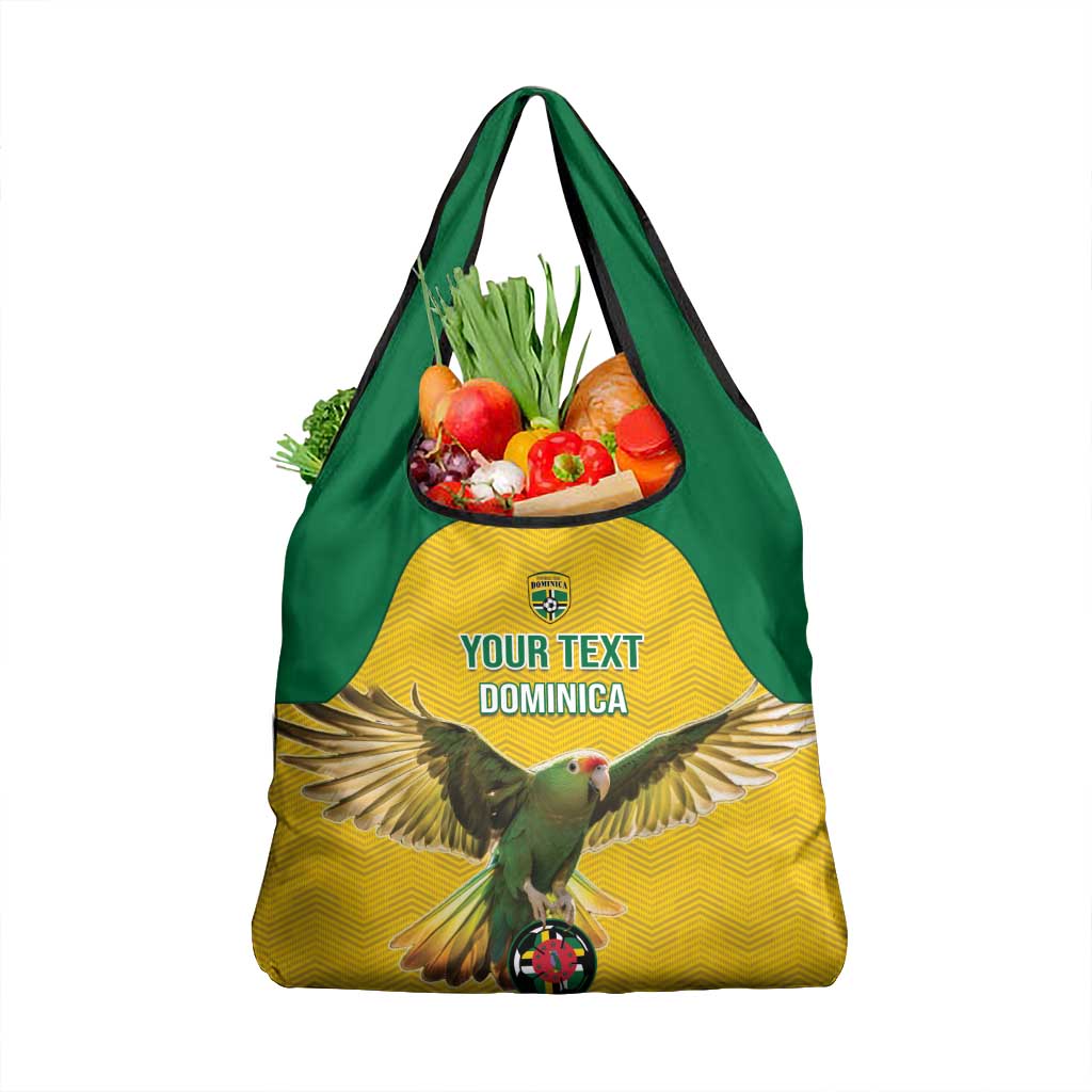 Custom Dominica Football Grocery Bag Sisserou Parrot Yellow Color