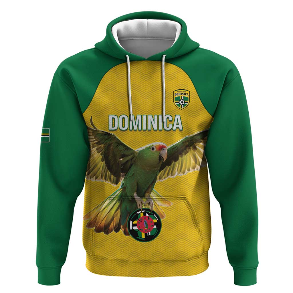 Custom Dominica Football Hoodie Sisserou Parrot Yellow Color - Wonder Print Shop