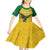 Custom Dominica Football Kid Short Sleeve Dress Sisserou Parrot Yellow Color - Wonder Print Shop