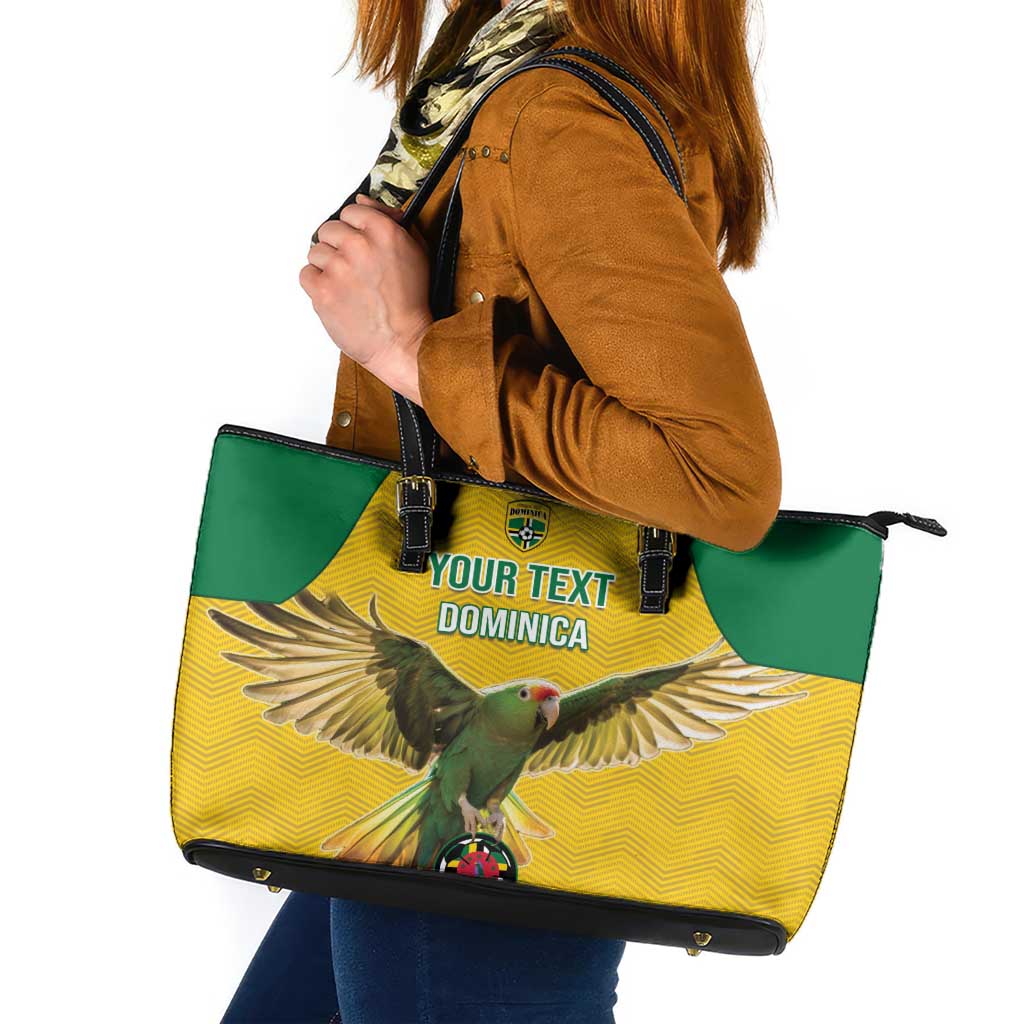 Custom Dominica Football Leather Tote Bag Sisserou Parrot Yellow Color - Wonder Print Shop