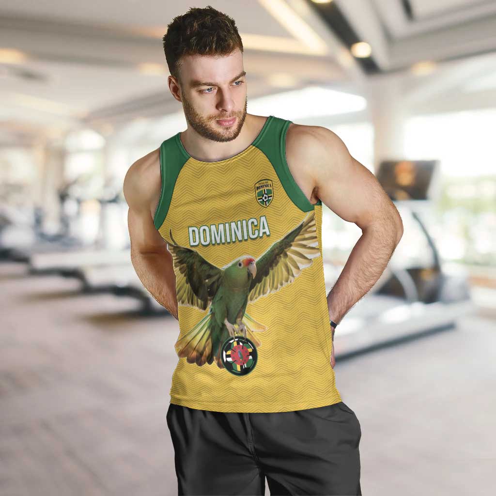 Custom Dominica Football Men Tank Top Sisserou Parrot Yellow Color - Wonder Print Shop