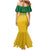 Custom Dominica Football Mermaid Dress Sisserou Parrot Yellow Color - Wonder Print Shop