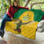 Custom Dominica Football Quilt Sisserou Parrot Yellow Color - Wonder Print Shop