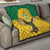 Custom Dominica Football Quilt Sisserou Parrot Yellow Color - Wonder Print Shop