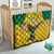 Custom Dominica Football Quilt Sisserou Parrot Yellow Color - Wonder Print Shop