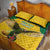 Custom Dominica Football Quilt Bed Set Sisserou Parrot Yellow Color - Wonder Print Shop