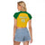 Custom Dominica Football Raglan Cropped T Shirt Sisserou Parrot Yellow Color - Wonder Print Shop