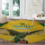 Custom Dominica Football Round Carpet Sisserou Parrot Yellow Color