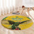 Custom Dominica Football Round Carpet Sisserou Parrot Yellow Color