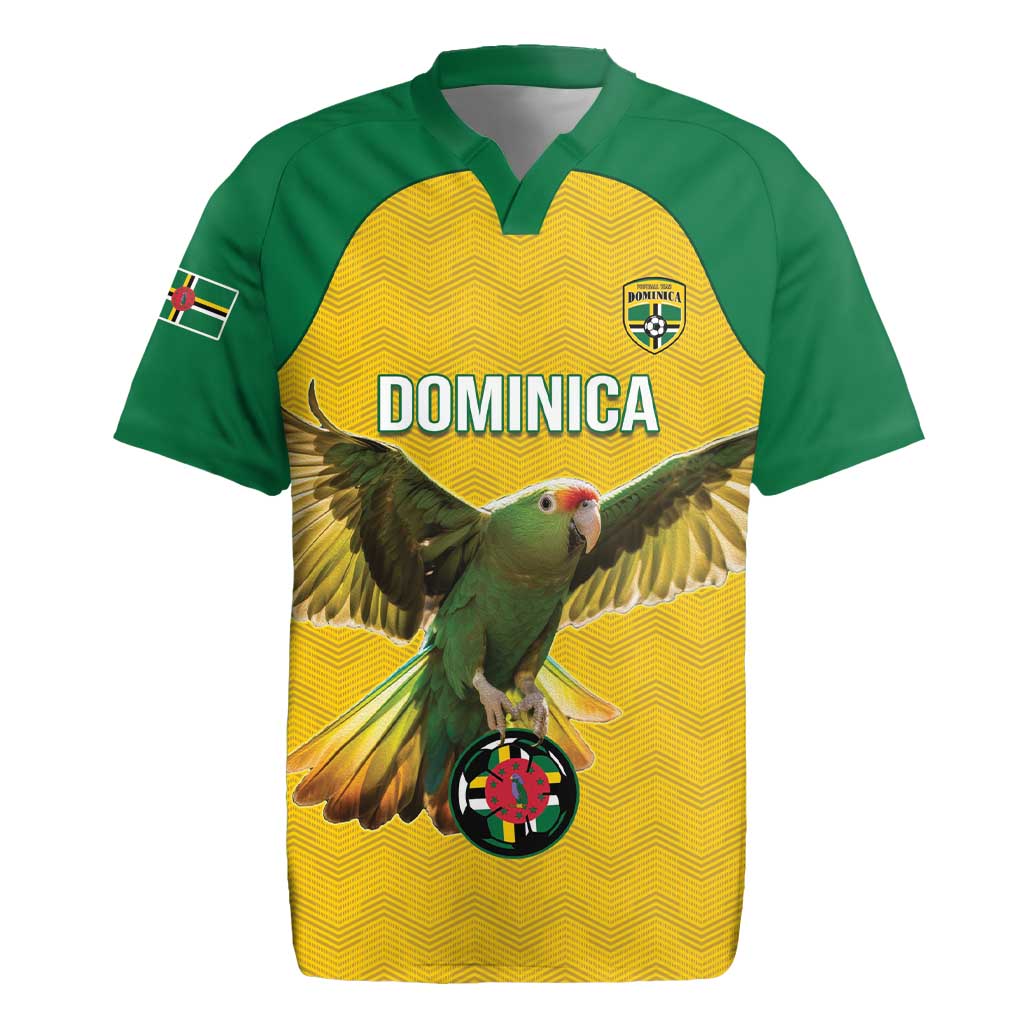 Custom Dominica Football Rugby Jersey Sisserou Parrot Yellow Color - Wonder Print Shop