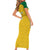 Custom Dominica Football Short Sleeve Bodycon Dress Sisserou Parrot Yellow Color - Wonder Print Shop