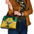 Custom Dominica Football Shoulder Handbag Sisserou Parrot Yellow Color