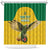 Custom Dominica Football Shower Curtain Sisserou Parrot Yellow Color