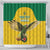 Custom Dominica Football Shower Curtain Sisserou Parrot Yellow Color