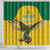 Custom Dominica Football Shower Curtain Sisserou Parrot Yellow Color