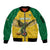 Custom Dominica Football Sleeve Zip Bomber Jacket Sisserou Parrot Yellow Color - Wonder Print Shop