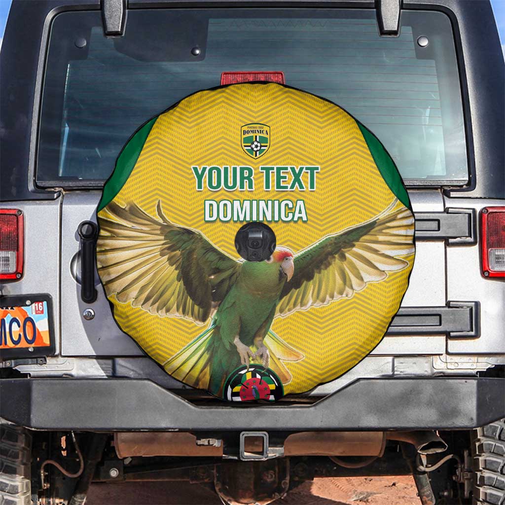 Custom Dominica Football Spare Tire Cover Sisserou Parrot Yellow Color - Wonder Print Shop