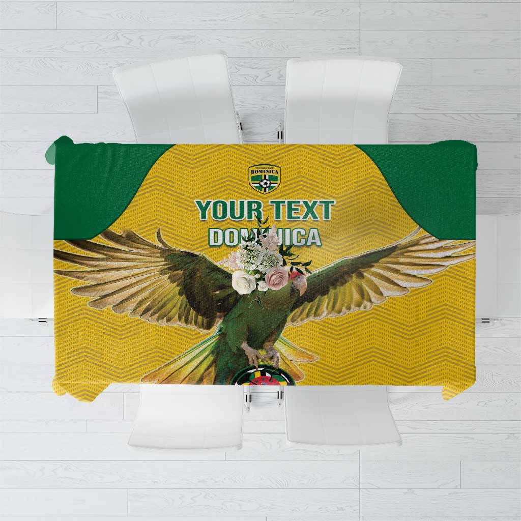 Custom Dominica Football Tablecloth Sisserou Parrot Yellow Color - Wonder Print Shop