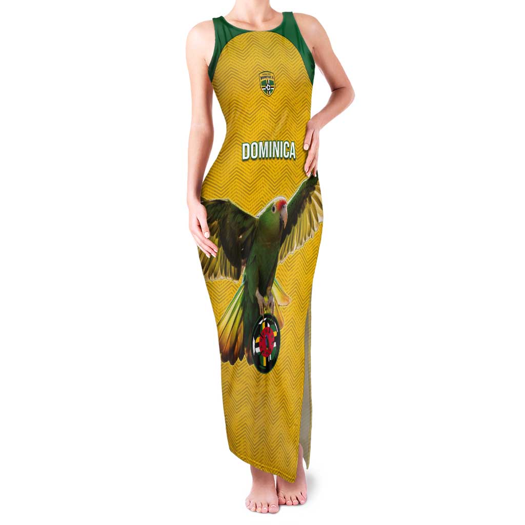 Custom Dominica Football Tank Maxi Dress Sisserou Parrot Yellow Color - Wonder Print Shop