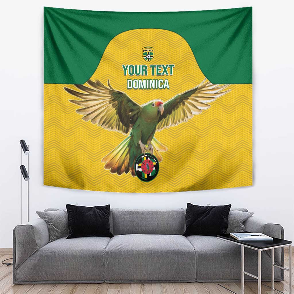 Custom Dominica Football Tapestry Sisserou Parrot Yellow Color - Wonder Print Shop