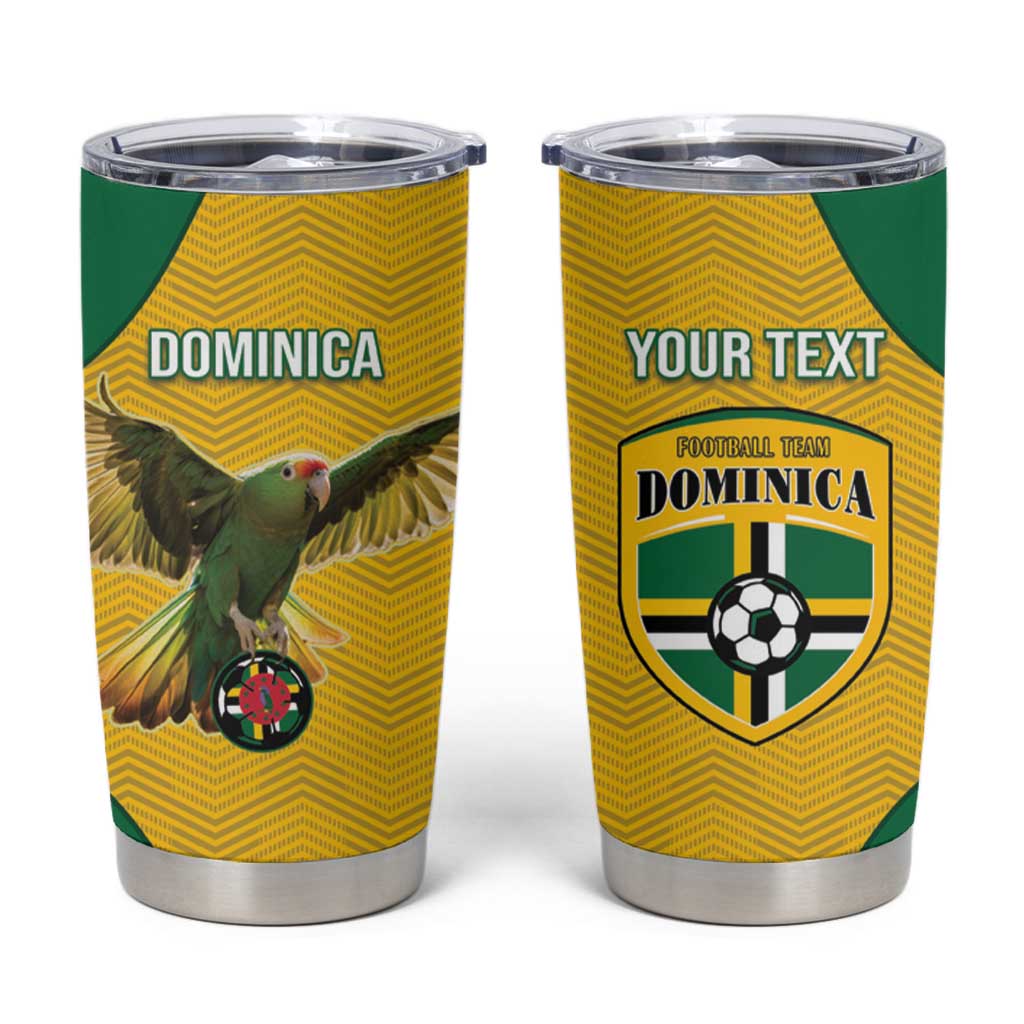 Custom Dominica Football Tumbler Cup Sisserou Parrot Yellow Color - Wonder Print Shop