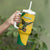 Custom Dominica Football Tumbler With Handle Sisserou Parrot Yellow Color - Wonder Print Shop