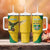 Custom Dominica Football Tumbler With Handle Sisserou Parrot Yellow Color - Wonder Print Shop