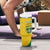 Custom Dominica Football Tumbler With Handle Sisserou Parrot Yellow Color - Wonder Print Shop