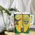 Custom Dominica Football Tumbler With Handle Sisserou Parrot Yellow Color - Wonder Print Shop