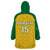 Custom Dominica Football Wearable Blanket Hoodie Sisserou Parrot Yellow Color - Wonder Print Shop