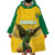 Custom Dominica Football Wearable Blanket Hoodie Sisserou Parrot Yellow Color - Wonder Print Shop